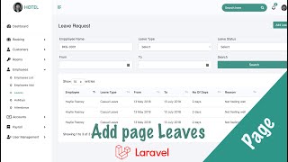 Add leave page Laravel 10 | Hotel System