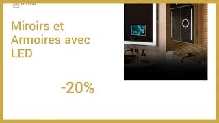 Artforma - Illumination LED Miroir Sur Mesure Eclairage Salle De Bain - BlackWeek 20%