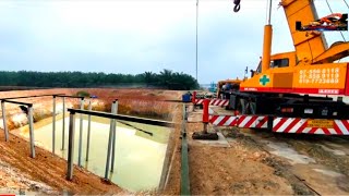 EXTREME‼️Pasang Tiang Beton Panjang 18mtr Excavator Long Arm vs Duo Creane