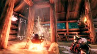 Cabins of Valheim - Cauldron and Fireplace Ambience  - Sleep, Study, Relax, Vibe