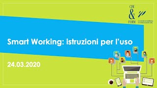 Smart Working: istruzioni per l'uso