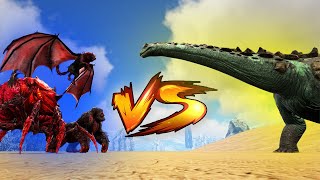 ALL ALPHA BOSSES VS TITANOSAUR | Ark Battles | Thyrulous