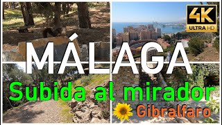 Subida al mirador del Castillo de Gibralfaro Málaga [4K] COSTA DEL SOL 🌞 14/03/2021 WALKING TOUR