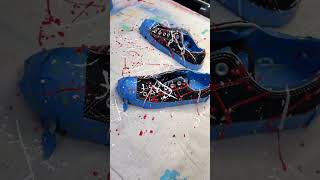 How to paint a custom pair of splattered converses