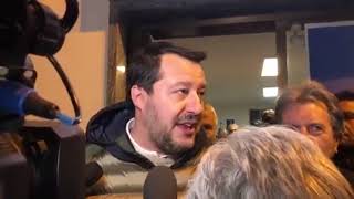 Salvini   Dichiarazioni alla Stampa a Sedrina Bergamo 150220