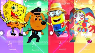 Spongebob vs Sheriff Labrador vs Minions vs The Amazing Digital Circus Pomni Tiles Hop EDM Rush