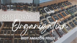 KITCHEN ORGANIZATION | AMAZON SPICE DRAWER RACK | ORGANIZE WITH ME | DIY SPICE DRAWER ORGANIZATION