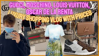 GUCCI, MOSCHINO, LOUIS VUITTON, OSCAR DE LA RENTA READY-TO-WEAR LUXURY SHOPPING VLOG WITH PRICES