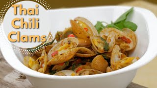 Chili Clams cooked on Phuket beach, หอยเชลล์ปรุงบนชายหาดภูเก็ต