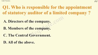 "Company Auditor (Audit Taxation)" practice questions