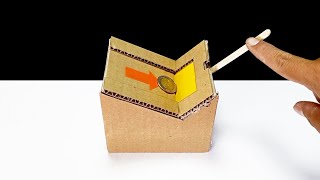 DIY Slide a coin into the box From Cardboard | ออมสินสไลด์ลงกล่อง