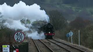 Scots Guardsman running through Giggleswick on her way home for Christmas