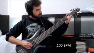 Bass Guitar Right Hand Speed Galloping Exercise 3 Fingers 80 - 240 BPM