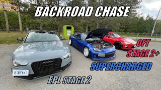 Relaxing backroad chase - Audi S5 vs Subaru BRZ vs Scion FRS