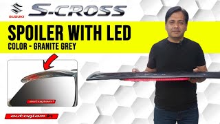 Scross Spoiler | with Led Light | Color - Granite Grey | ABS Material | Free shipping | Autoglam