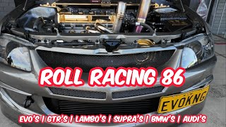 Roll Racing Sydney 86 - Evo's, Twin Turbo Lambos and R8's, R34 and R35 GTR's, Porsches + Mclaren 720