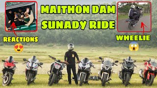 MAITHON DAM SUPER SUNDAY RIDE | GIRLS REACTION | FULL THROTTLE RACE😡