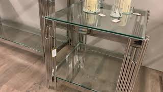 The Colton Stainless Steel And Clear Glass Coffee Table, End Table And Console Table