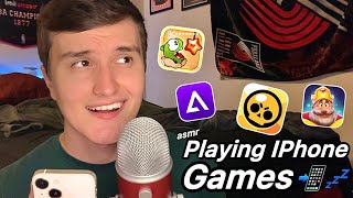 ASMR Playing IPhone Games 📲💤 (relaxing gaming + gum chewing)