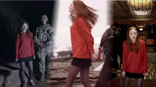 Karen Gillan very short black miniskirt w/black pantyhose Doctor Who   s05e04