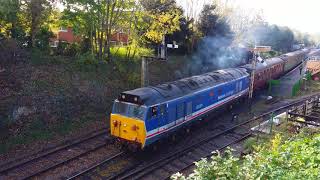 Class 50 'Lion' sets off from Alresford