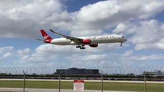 Virgin Atlantic - Airbus A350 landing in Miami airport