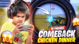 Comeback Chicken Dinner With 20 Solo Finishes 🤯| Back to Back Clutches🔥 | BGMI Highlights