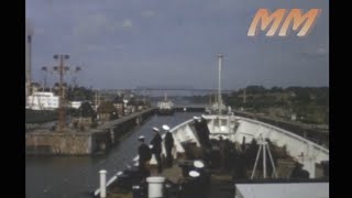 Kiel canal via Schleusen Kiel Holtenau Germany and back to Felixstowe UK 1964 old cine film 297