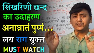 अनाघ्रातं पुष्पं किसलयमलूनं कररुहै | शिखरिणी छन्द | संस्कृत श्लोक | shikharini chhand | sikharini