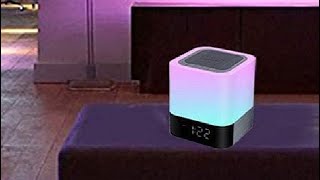 5 EN 1 Reveil Lumineux Enceinte Bluetooth Portable, JOLIE HORLOGE HAUT PARLEURS BLUETOOTH LAMPE QUI