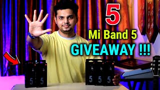 Mi Band 5 GIVEAWAY in INDIA | 5 Fitness Band FREE