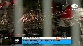 TORCIDA DO SÃO PAULO ESPERA ÔNIBUS DO TIME COM MUITA FESTA PARA DECISÃO CONTRA O GRÊMIO