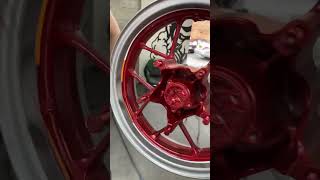 Tricky Triple colour wheels!!! #custompaint #motorcyclelife