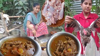 Desi chicken curry with green chilli।#dipti #village #cooking #vlog _