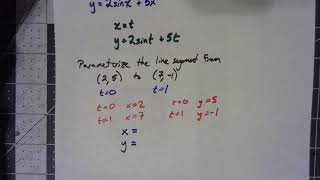 Calculus II 11.1.3 Parameterizing Line Segments