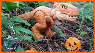 Halloween Dino and Monster Truck Hunt!