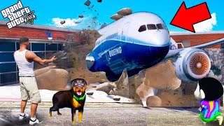 GTA 5 : BIG PLANE CRASHED IN FRANKLIN HOUSE WALL AND STUCK IN FRANKLIN HOUSE IN GTA 5 ! GTA 5 MODS