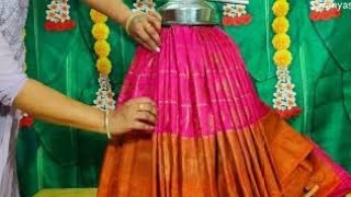 Quick and Easy Varamahalakshmi Saree Draping🪷How to drape saree for varamahalakshmi 🪷#trending