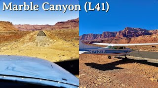 Flying into the Grand Canyon | Marble Canyon Airport Approach