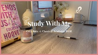 Study With Me | Rain 🌧️ + Dark Academia 🕯️☕  Pomodoro 30/5