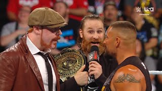 Sami Zayn faces Sheamus and Bron Breakker on stage WWE Raw Jun 17 2024