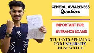 General Awareness Important Questions for Entrance Exam | 2021