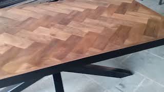 dining table new style | #herringbone #newdesigns #diningtable #industrialstyle