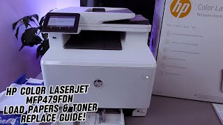 HP Color LaserJet Pro  MFP479FDN  How To Load Papers and How To Replace Toner