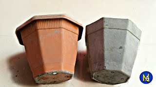 Easy method cement pot making at home| cement pot ideas| घर पर गमला बनाने का सबसे सरल तरीका| DIY.