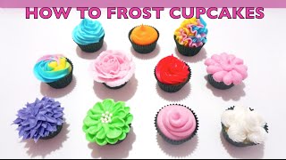 Buttercream cupcake piping and frosting techniques