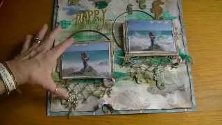 Beach Themed Mixed Media Layout for DIemond Dies   9-18-15