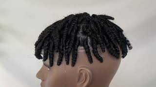 Afro Kinky Twist Crochet Braids Hair for Black Men Toupee 100% Human  Remy Hair