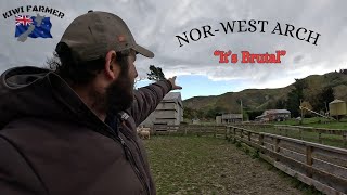 It will Blow the Barbed wire off your fence and the milk outa your cuppa tea  -  Nor-West Wind in NZ