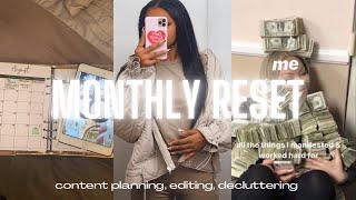 Monthly reset : content  planning